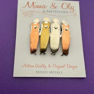 Mima & Oly Four by Far Fetched Sisters  Mixed Metals Brooch